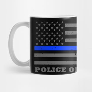 Police Officer Thin Blue Line Flag Mug